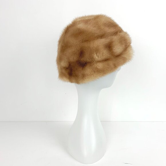 Pastel Mink Fur Hat Bucket Style Genuine Fur Sz 22" - Picture 9 of 15